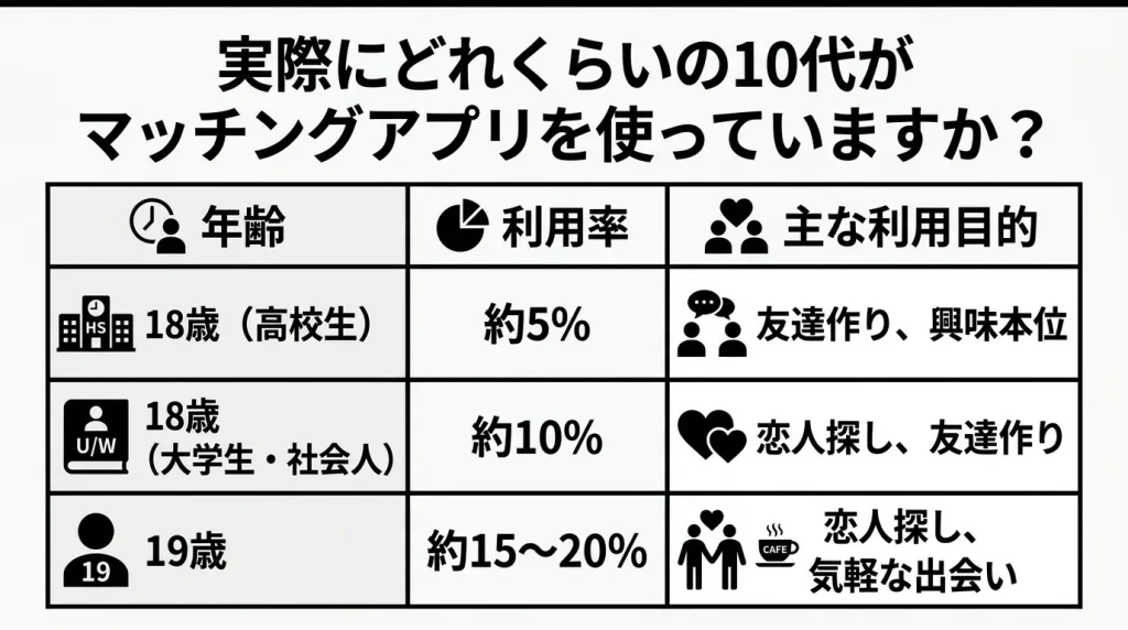 実際にどれくらいの10代がマッチングアプリを使っていますか？