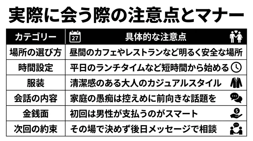 実際に会う際の注意点とマナー