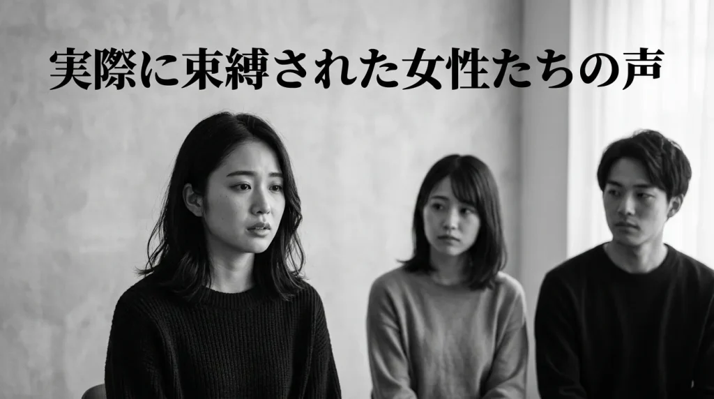 実際に束縛された女性たちの声