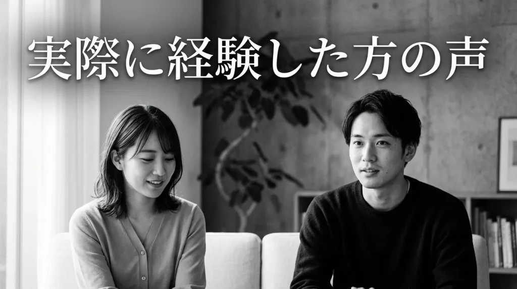 実際に経験した方の声（体験談）