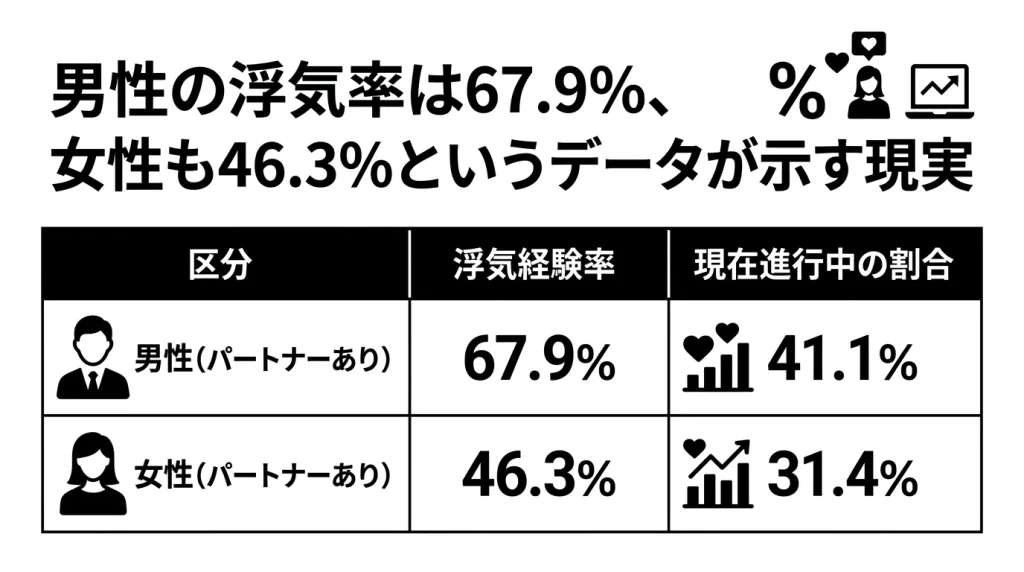 年代別に見る不倫経験率の実態