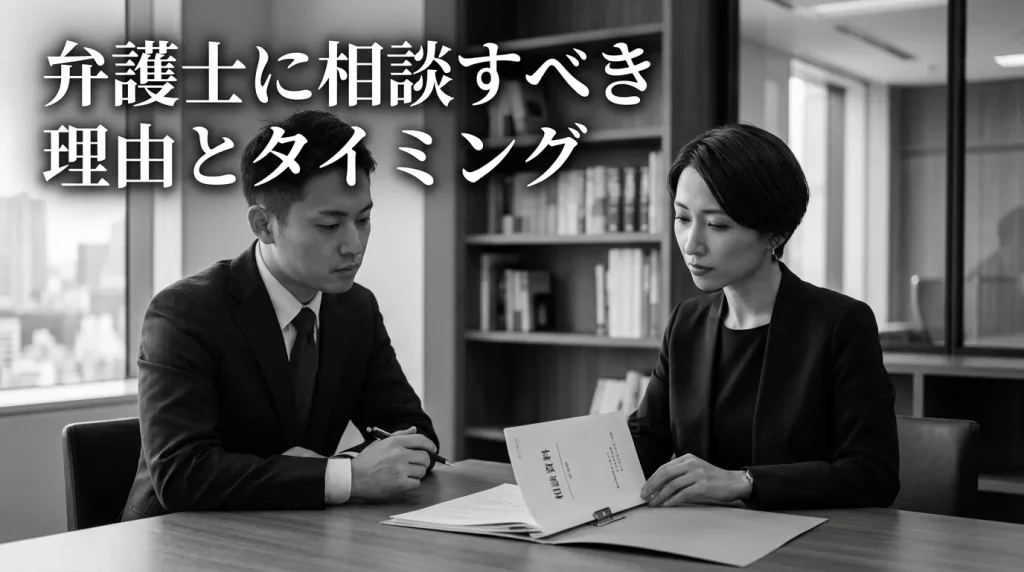 弁護士に相談すべき理由とタイミング
