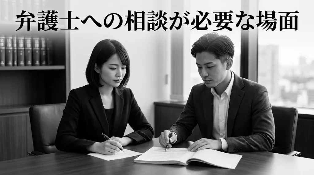 弁護士への相談が必要な場面