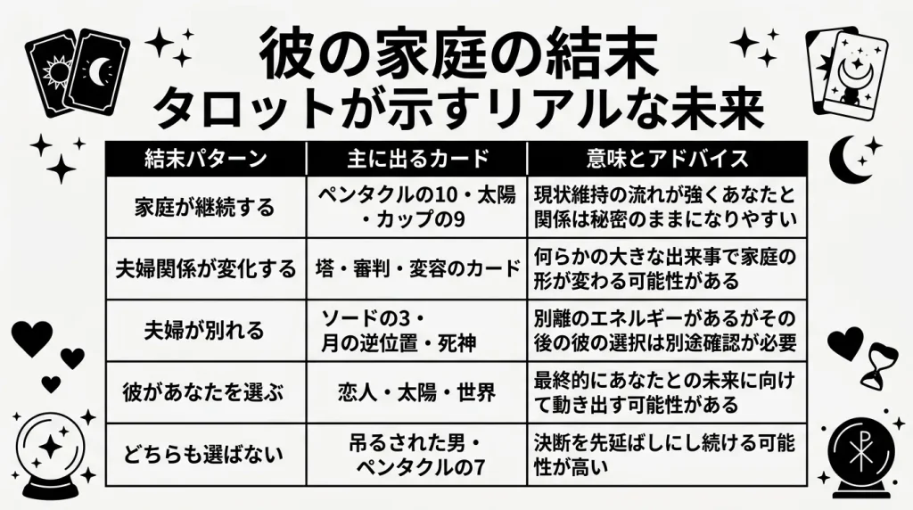 彼の家庭の結末 タロットが示すリアルな未来