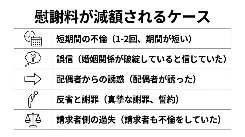 慰謝料が減額されるケース