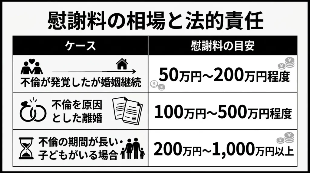 慰謝料の相場と法的責任