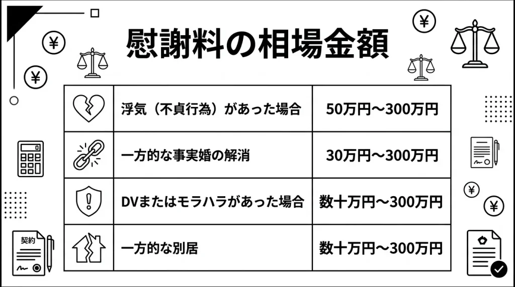 慰謝料の相場金額