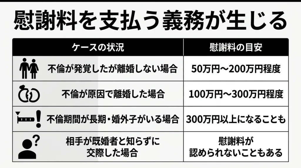 慰謝料を支払う義務が生じる