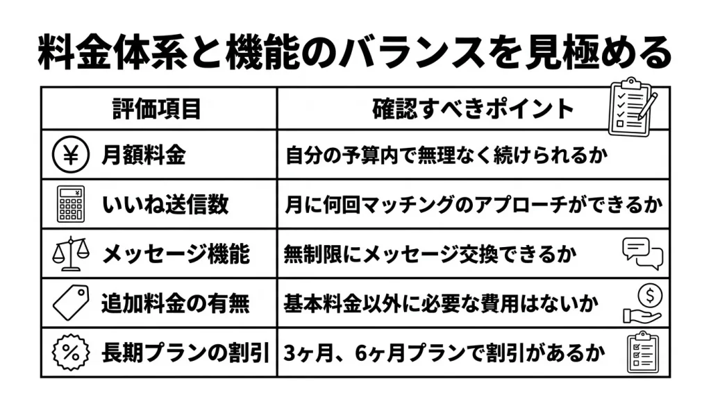料金体系と機能のバランスを見極める