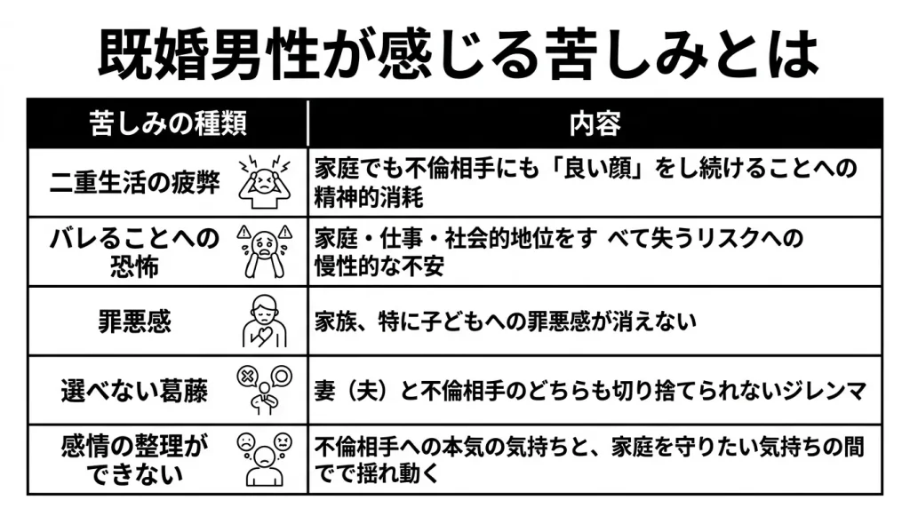 既婚男性が感じる苦しみとは