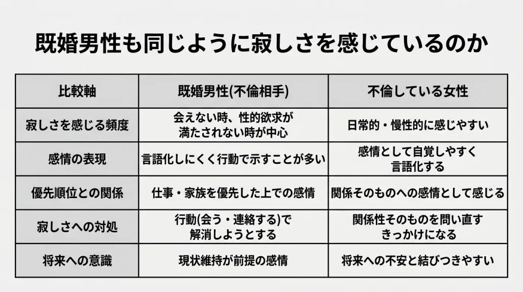 既婚男性も同じように寂しさを感じているのか