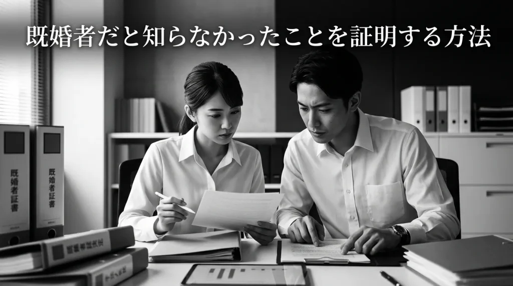既婚者だと知らなかったことを証明する証拠の集め方