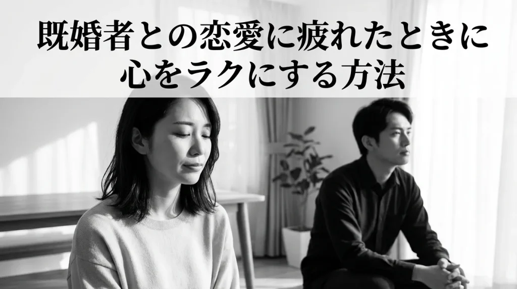 既婚者との恋愛に疲れたとき、心をラクにするための具体的な方法