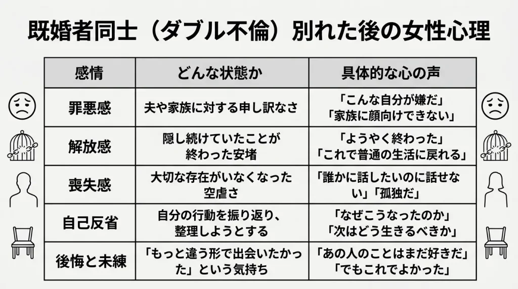 既婚者同士（ダブル不倫）別れた後の女性心理