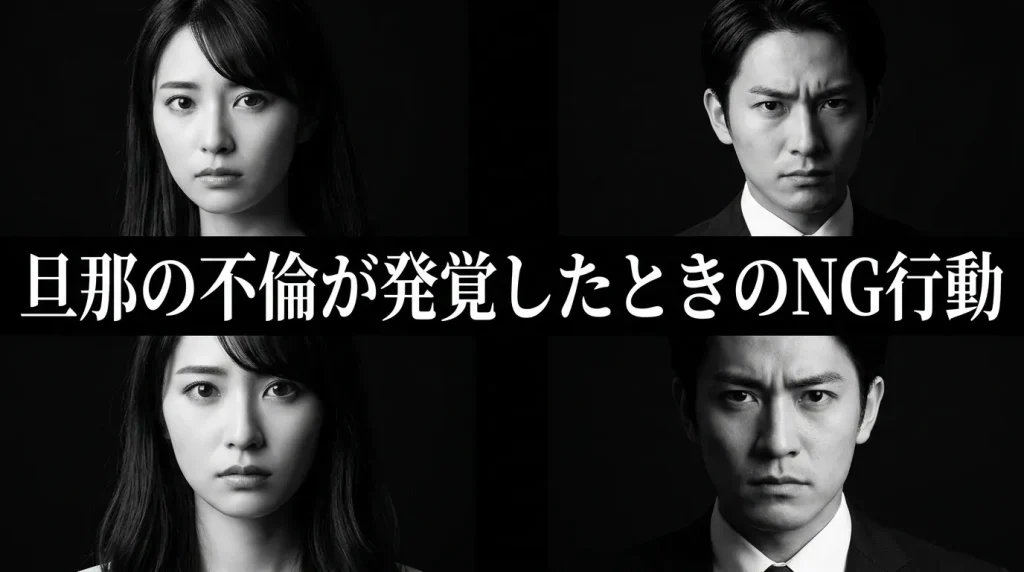 旦那の不倫が発覚したときに「してはいけないこと」