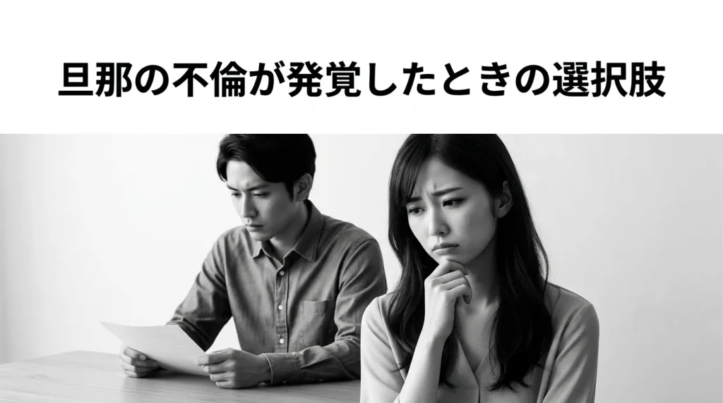 旦那の不倫が発覚したときの3つの選択肢