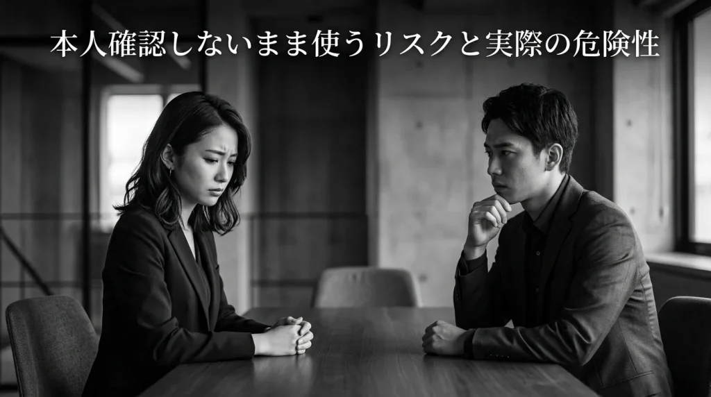 本人確認しないまま使うリスクと実際の危険性