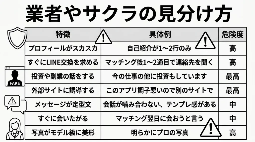 業者やサクラの見分け方