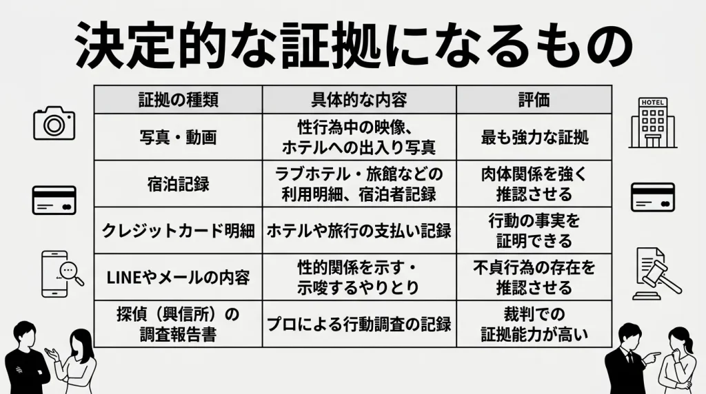 決定的な証拠になるもの