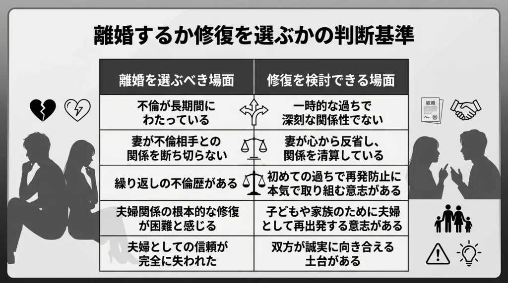 離婚するか修復を選ぶかの判断基準