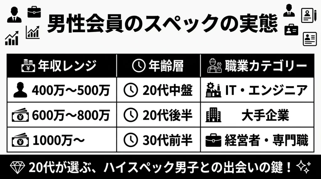 男性会員のスペックの実態
