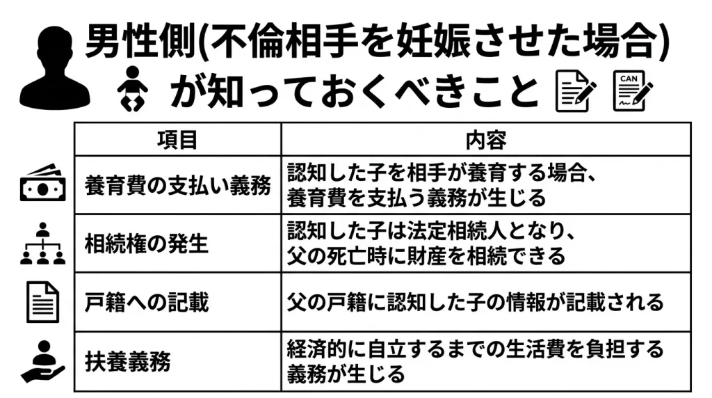 男性側（不倫相手を妊娠させた場合）が知っておくべきこと