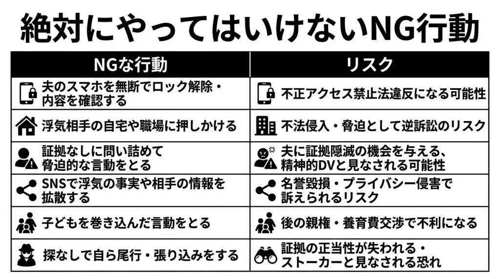 絶対にやってはいけないNG行動