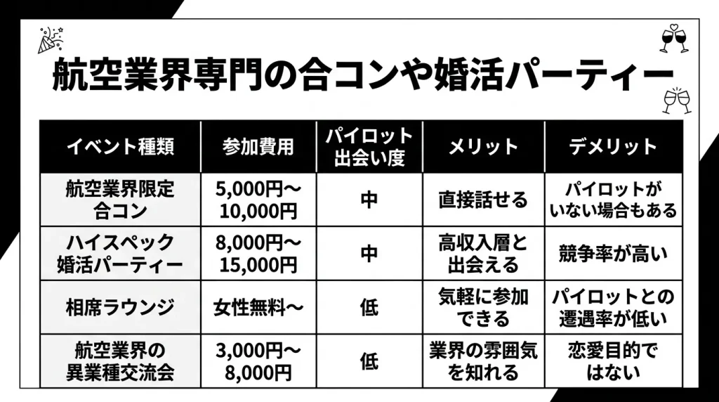 航空業界専門の合コンや婚活パーティー
