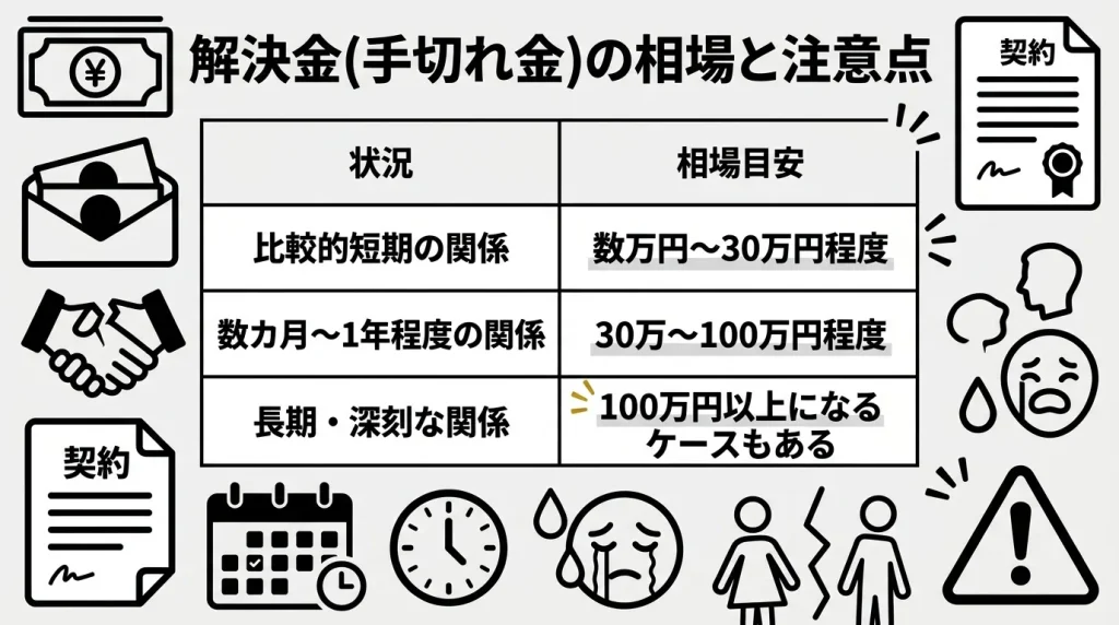 解決金（手切れ金）の相場と注意点
