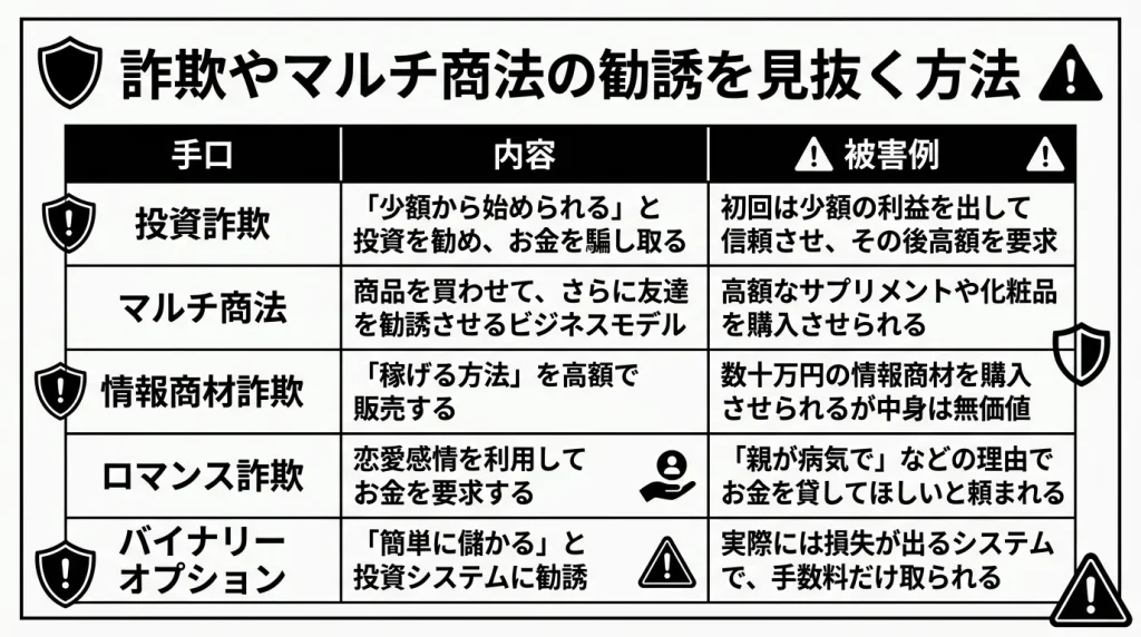 詐欺やマルチ商法の勧誘を見抜く方法