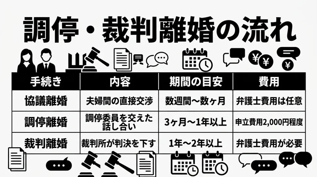 調停・裁判離婚の流れ