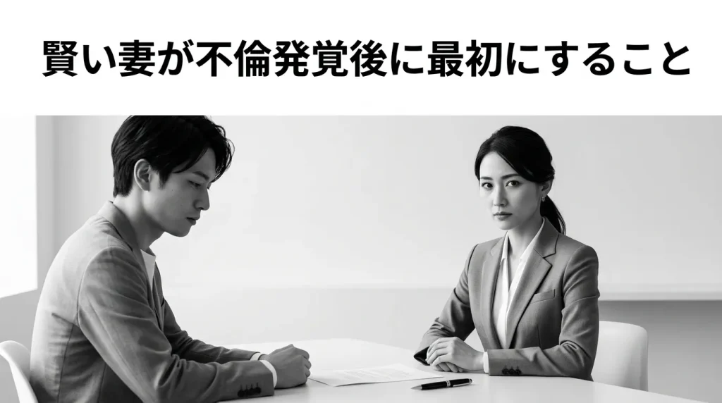 賢い妻が不倫発覚後に最初にすること