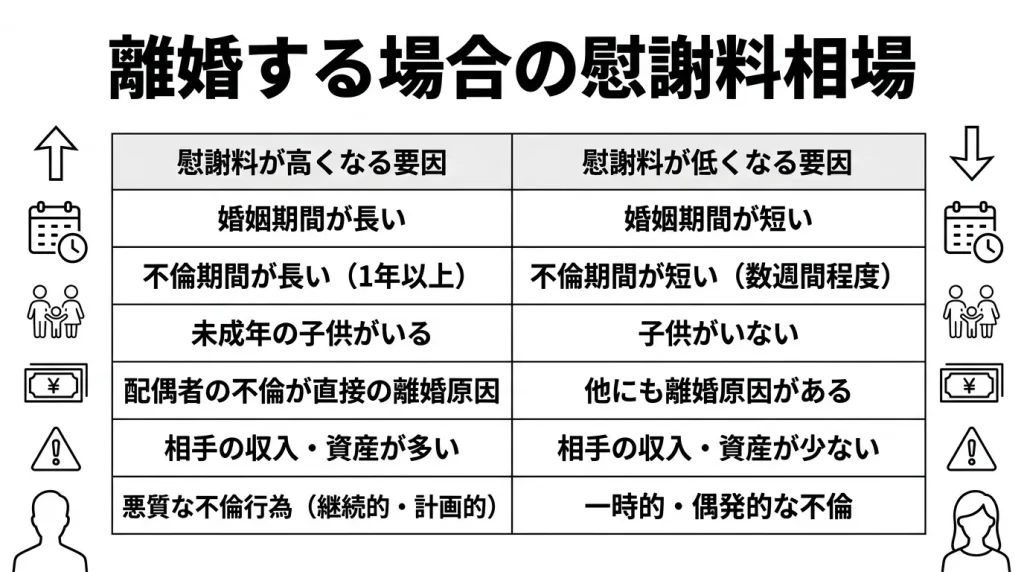 離婚する場合の慰謝料相場