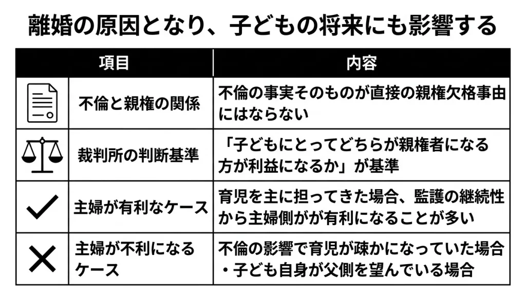 離婚の原因となり、子どもの将来にも影響する