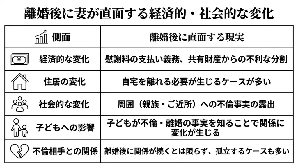 離婚後に妻が直面する経済的・社会的な変化