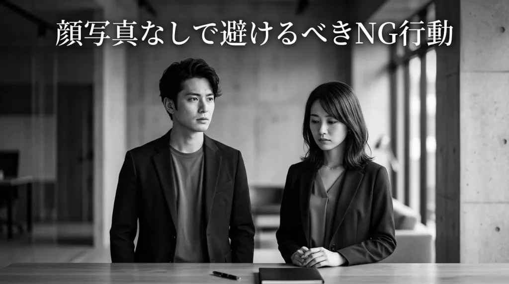 顔写真なしで避けるべきNG行動