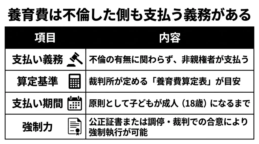 養育費は不倫した側も支払う義務がある