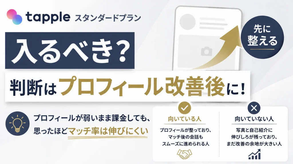 tapple（タップル）のスタンダードプランは入るべき？