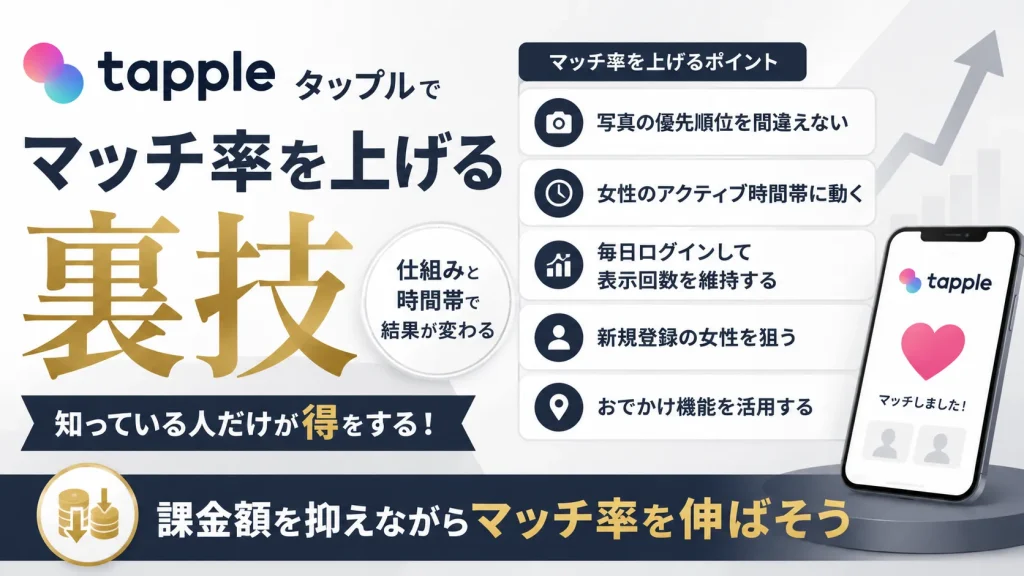 tapple(タップル)でマッチ率を上げる裏技