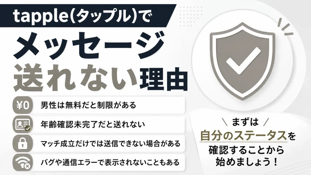 tapple(タップル)でメッセージ送れない理由