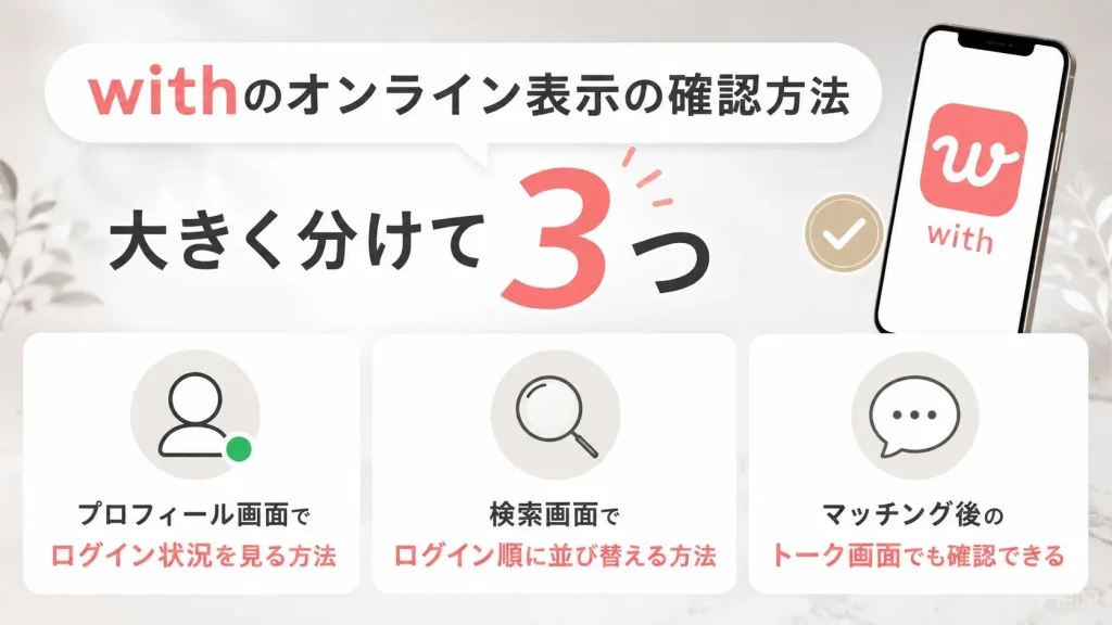 withのオンライン表示の確認方法
