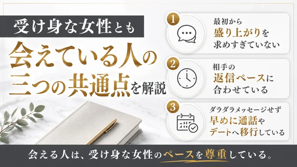 質問に答えるだけの女性でも会えた人の特徴と共通点