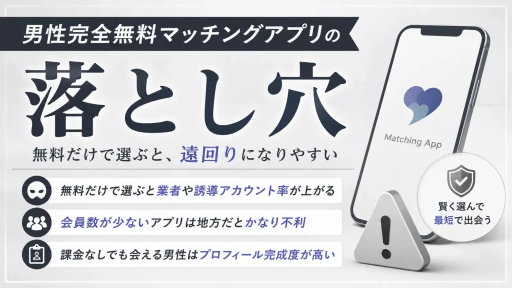 男性完全無料マッチングアプリの落とし穴
