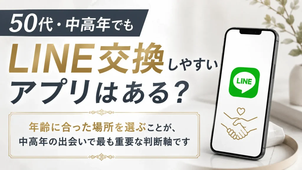 50代や中高年でもLINE交換しやすいアプリはある?