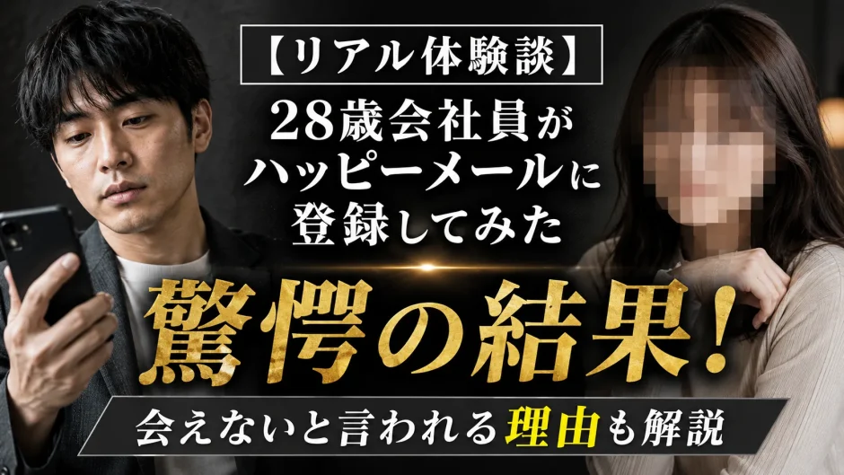 【リアル体験談】28歳会社員がハッピーメールに登録してみた驚愕の結果！会えないと言われる理由も解説